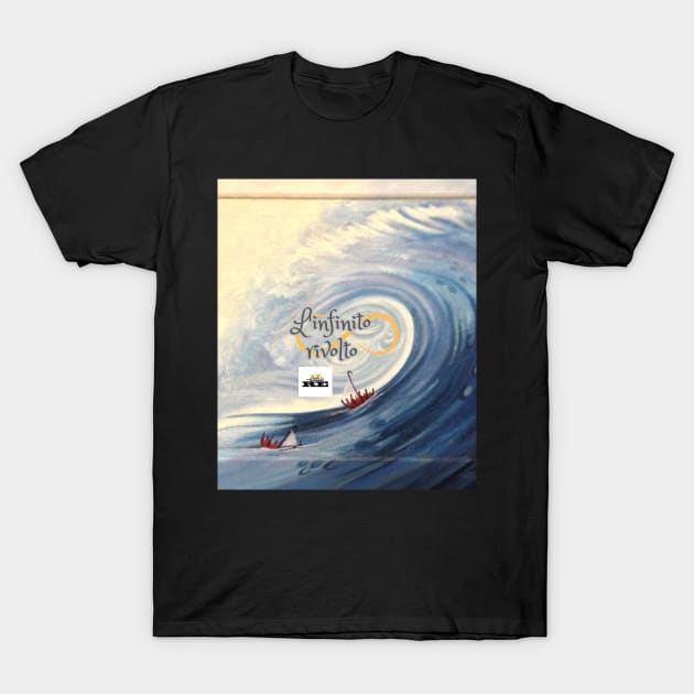 infinito, stelle, murales, mare, onde, barche, l'infinito rivolto, Augusto Re T-Shirt by AugustoRe